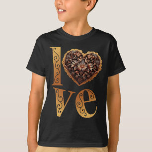 T-shirt Mot avec amour avec cœur rose en filigrane romanti