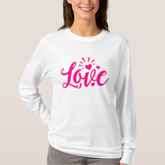T-shirt Mot d'amour rose