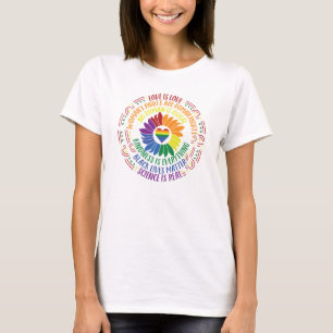 T-shirt Mot de Fleur de justice sociale coloré Art