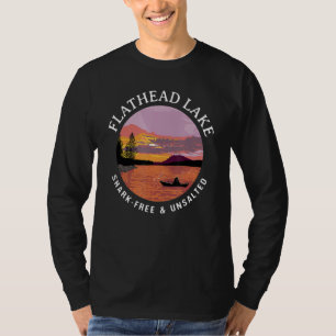 T-shirt Mot de Kayak sans requin et non salé du lac Flathe