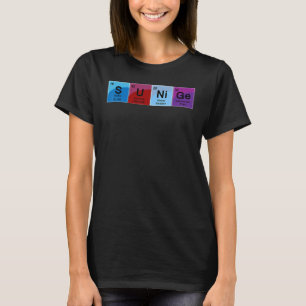 T-shirt Mot de tableau périodique du génie élémentaire