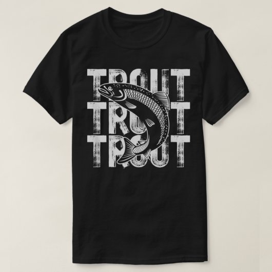 T-shirt Mot de truite Thème Poisson Lover Pêche (Design devant)