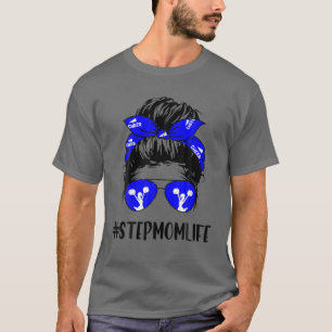 T-shirt Mot de Vie de Marraine de Cheerleading Cheveux Bun