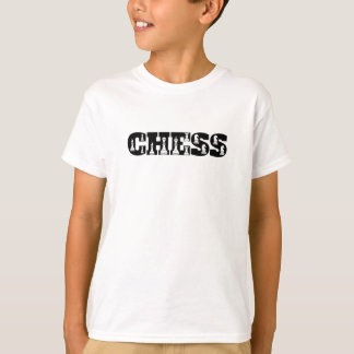 T-shirt Mot d'échecs Lettres noires Pièces blanches Créati