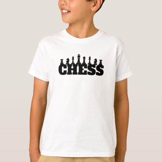 T-shirt Mot d'échecs Pièces noires Stratégie Jeu classique (Devant)