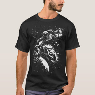T-shirt Motard astronaute en moto cross