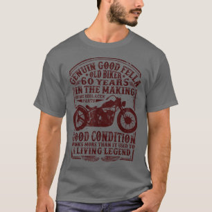 T-shirt Motard de 60 ans Anniversaire Moto classique vinta