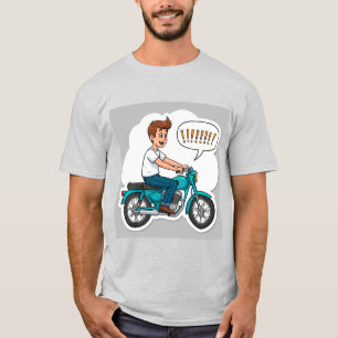 T-shirt Motard de dessin animé chevauchant une moto