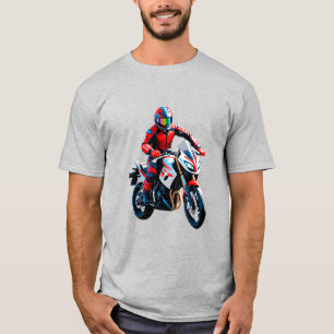 T-shirt 🏍️ Motard de style urbain en mouvement