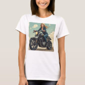 T-shirt Motarde sur la route (Devant)