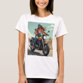 T-shirt Motarde Sur La Route (Devant)