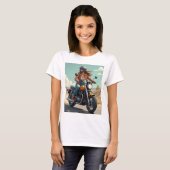 T-shirt Motarde Sur La Route (Devant entier)