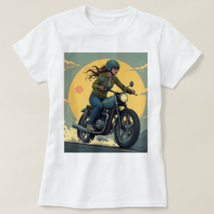 T-shirt Motarde sur la route