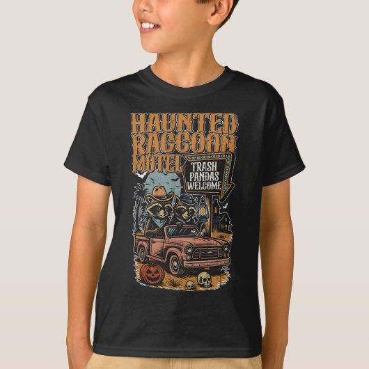 T-shirt Motel Haunted Raccoon (Devant)
