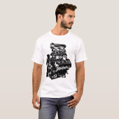 T-shirt Moteur de souffleur en noir (Devant entier)