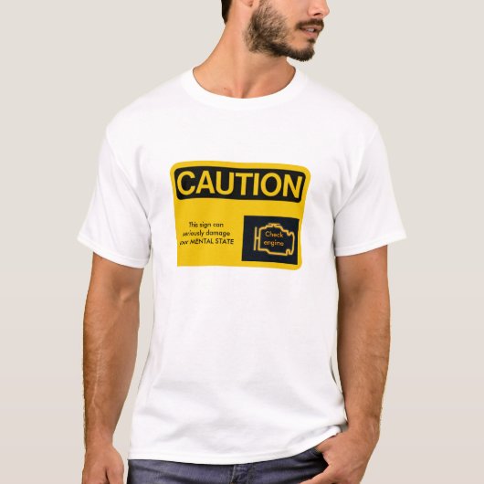 T-shirt Moteur-Lumière de PRÉCAUTION, moteur de contrôle, (Devant)