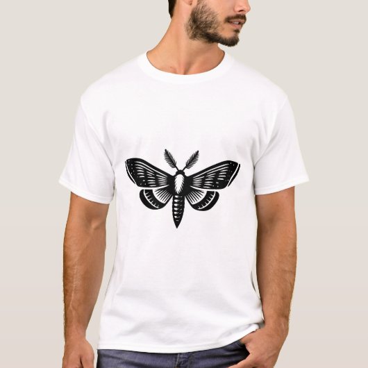 T-shirt Moth - Noir (Devant)