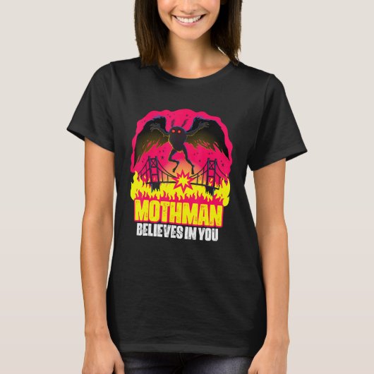 T-shirt Mothman Believes In You Folklore Creepy Cryptid Cr (Devant)