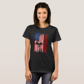 T-shirt Mothman Cryptid Cryptozoology American Flag (Devant entier)
