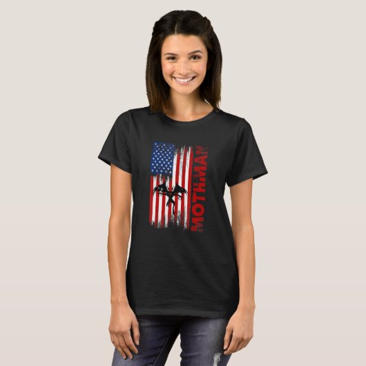 T-shirt Mothman Cryptid Cryptozoology American Flag (Devant entier)