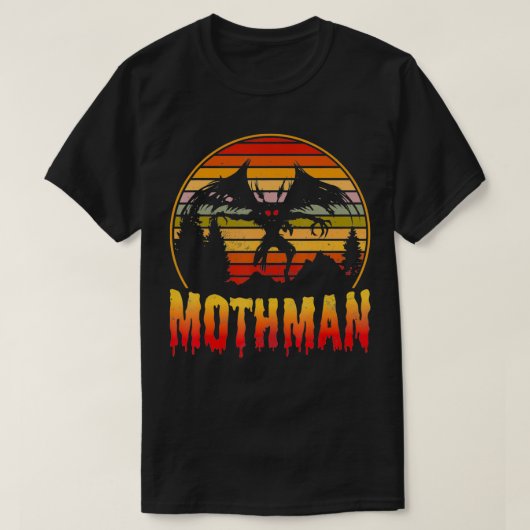 T-shirt Mothman Cryptid Vintage Sunset (Design devant)