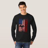 T-shirt Mothman Cryptide Cryptozoologie Drapeau Américain (Devant entier)