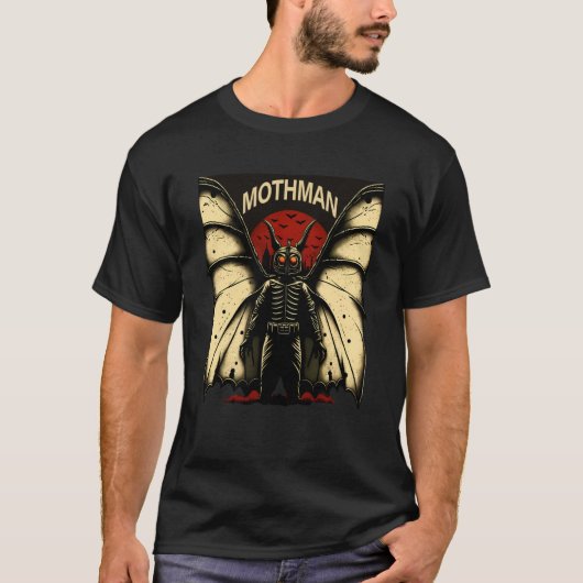 T-shirt Mothman Mysterious Winged Creature  1 (Devant)