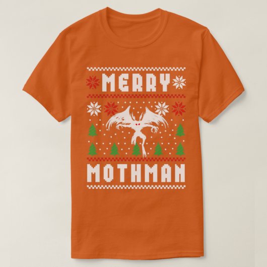 T-shirt Mothman Vilain Chandail de Noël Joyeux Mothman (Design devant)