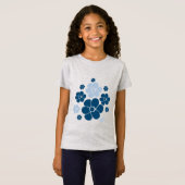T-Shirt Motif à fleurs - Bleu foncé, Bleu clair et Crème (Devant entier)