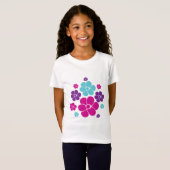 T-Shirt Motif à fleurs - rose, violet, bleu et noir (Devant entier)