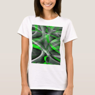 T-shirt Motif à ligne courbe rétro néon vert et gris des a