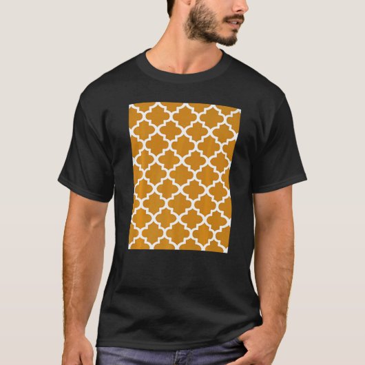 T-shirt Motif à quatre feuilles en contour blanc sur jaune (Devant)