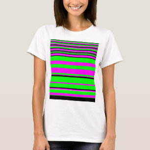 T-shirt Motif à rayures couleur noir rose chaud