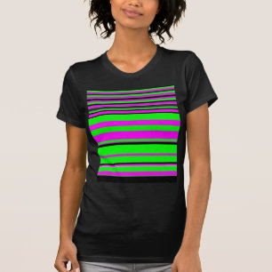 T-shirt Motif à rayures couleur noir rose chaud