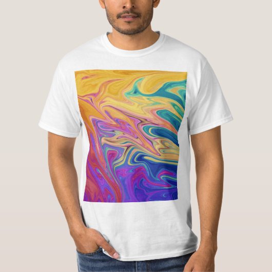 T-shirt Motif abstrait coloré (Devant)