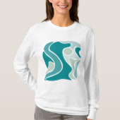 T-shirt motif Abstrait dans les tons bleus (Devant)