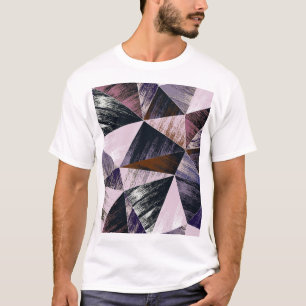 T-shirt motif Abstrait en polygone, triangles colorés.