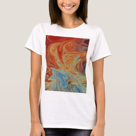 T-shirt Motif abstrait fluide (Devant)