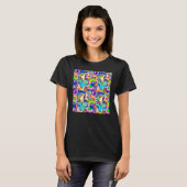 T-shirt Motif abstrait géométrique funky (Devant entier)