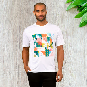 T-shirt Motif Abstrait géométrique moderne Gras rétro