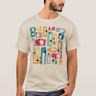 T-shirt Motif Abstrait moderne rétro du milieu du siècle