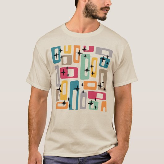 T-shirt Motif Abstrait moderne rétro du milieu du siècle (Devant)