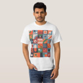 T-shirt Motif Abstrait, motif en géomatrie (Devant entier)