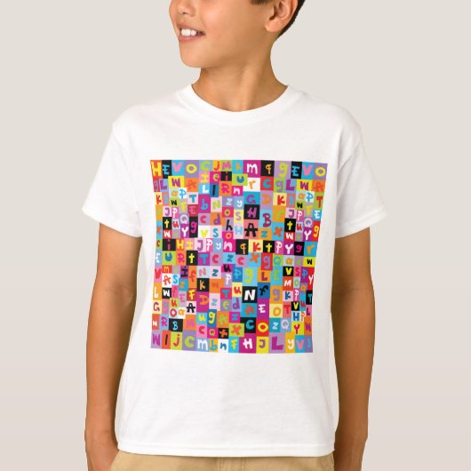 T-shirt Motif Alphabet Jumble (Devant)