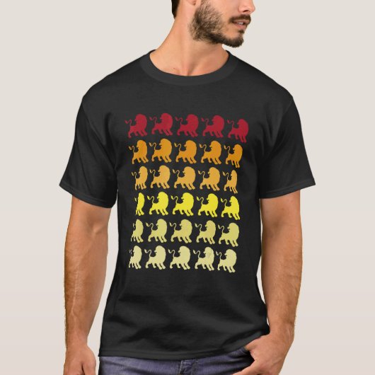 T-shirt Motif animal Lion Retro (Devant)