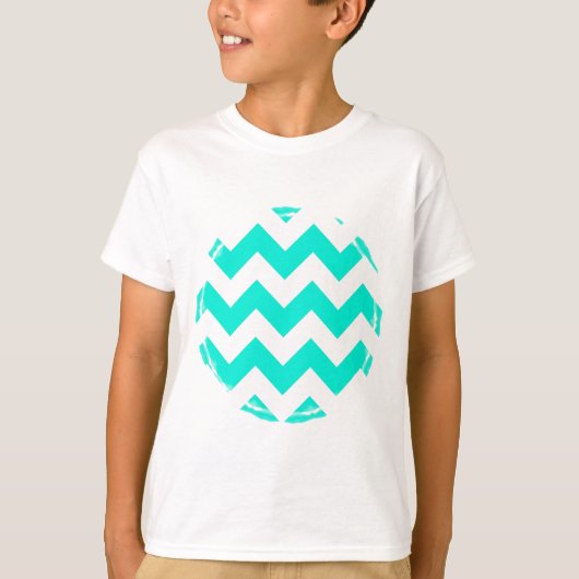 T-shirt Motif Aqua et White Chevron (Devant)