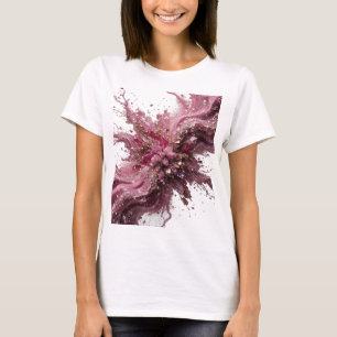 T-shirt Motif artistique ART ABSTRAIT Argent dynamique