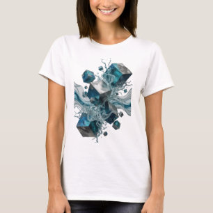T-shirt Motif artistique ART ABSTRAIT Argent dynamique
