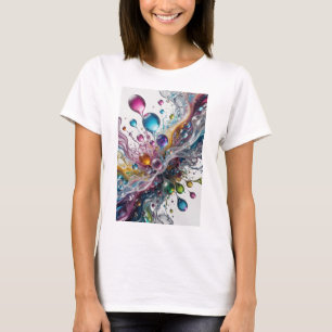 T-shirt Motif artistique ART ABSTRAIT Argenté Clair