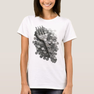 T-shirt Motif artistique ART ABSTRAIT Gris Clair